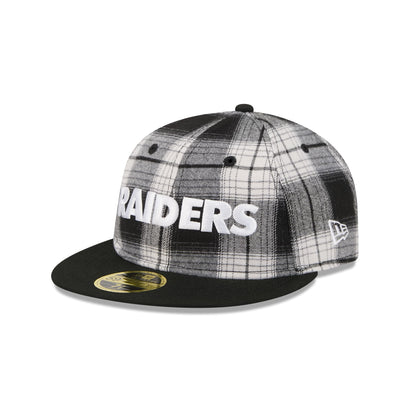 Las Vegas Raiders Grunge Plaid Retro Crown 59FIFTY Fitted Hat