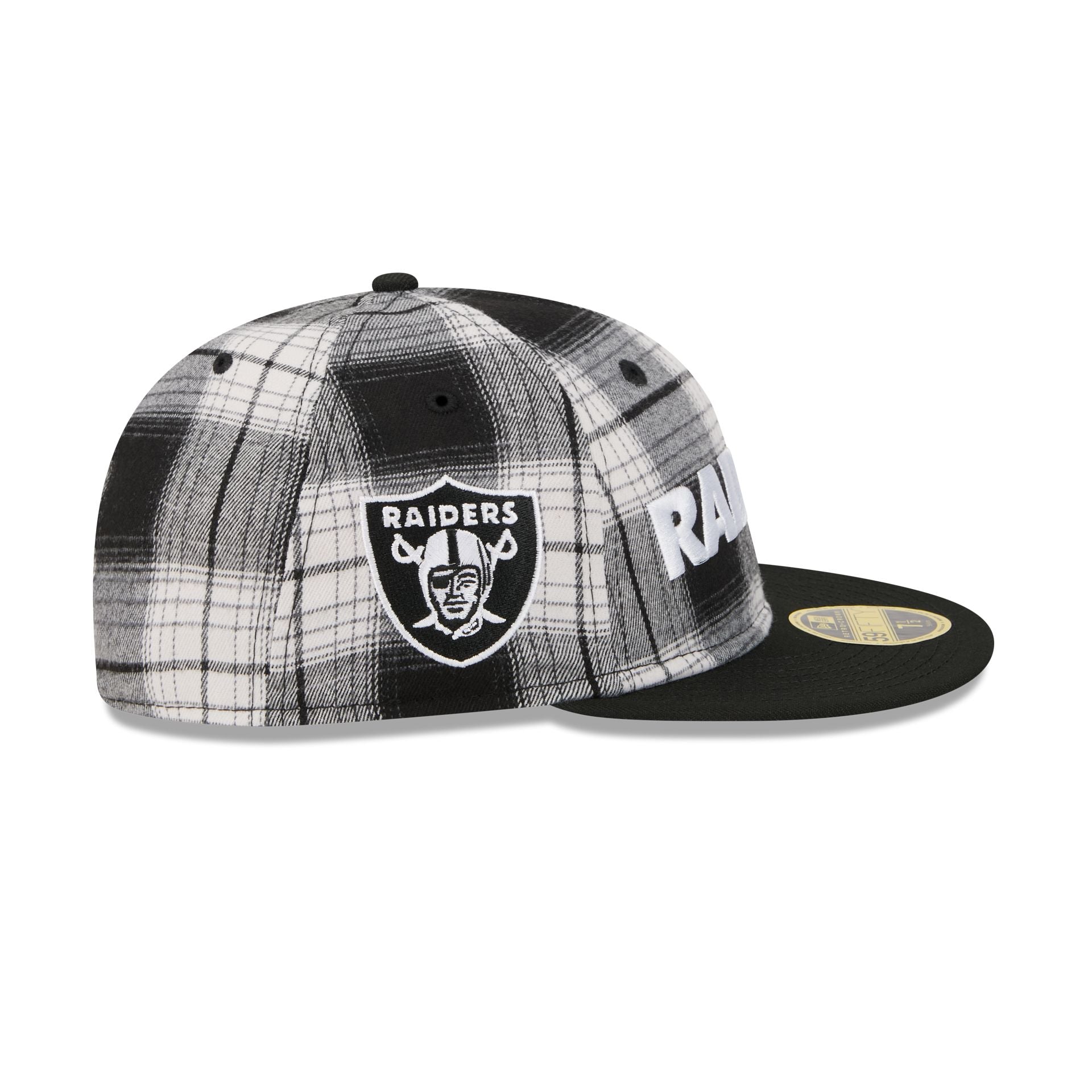 Las Vegas Raiders Grunge Plaid Retro Crown 59FIFTY Fitted Hat