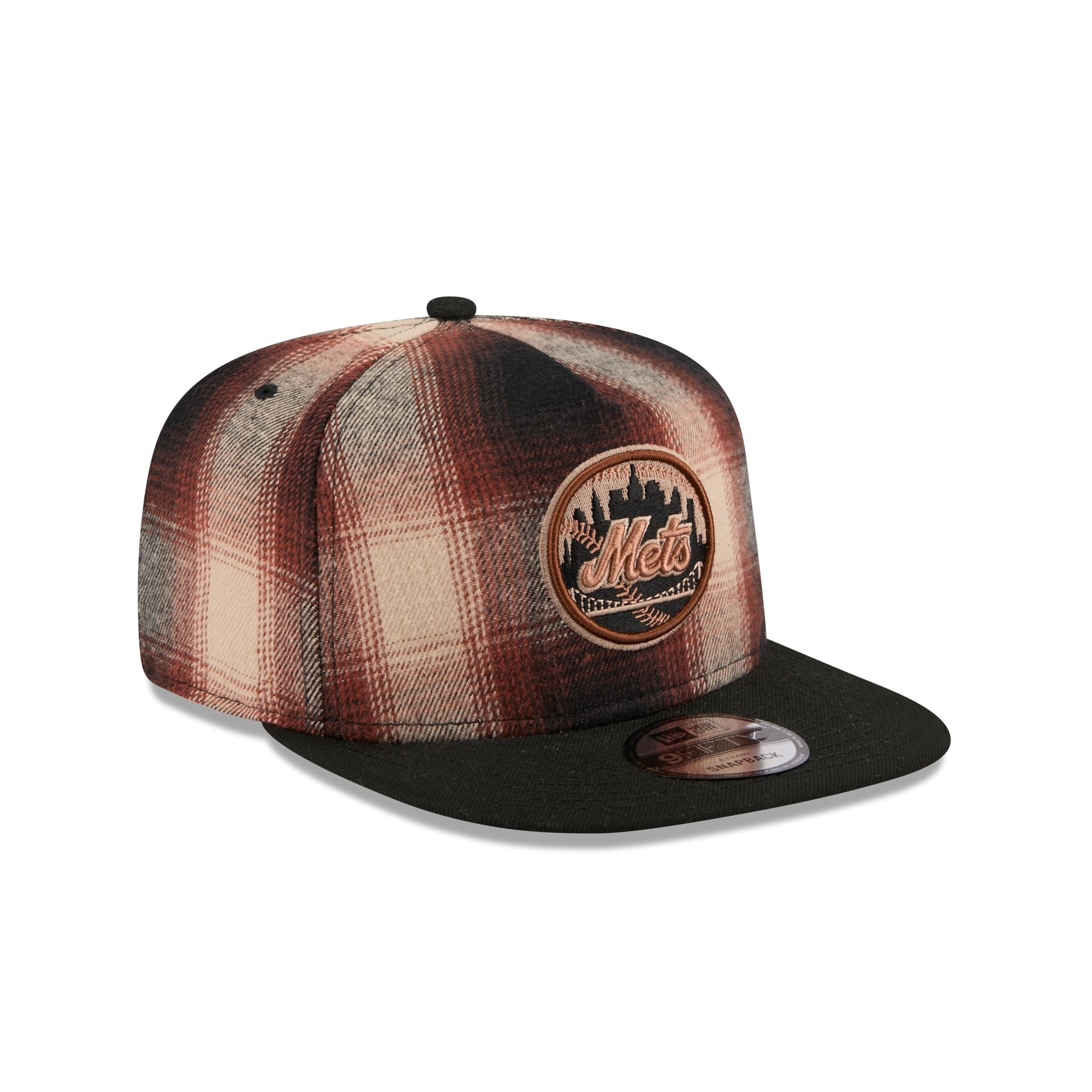 New York Mets Grunge Plaid 9FIFTY A-Frame Adjustable Hat