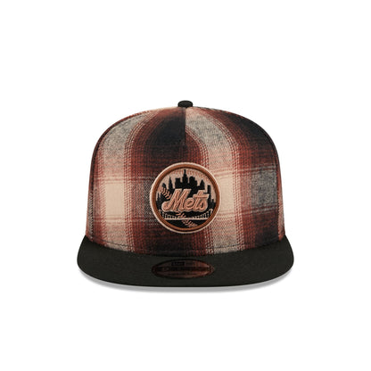 New York Mets Grunge Plaid 9FIFTY A-Frame Adjustable Hat