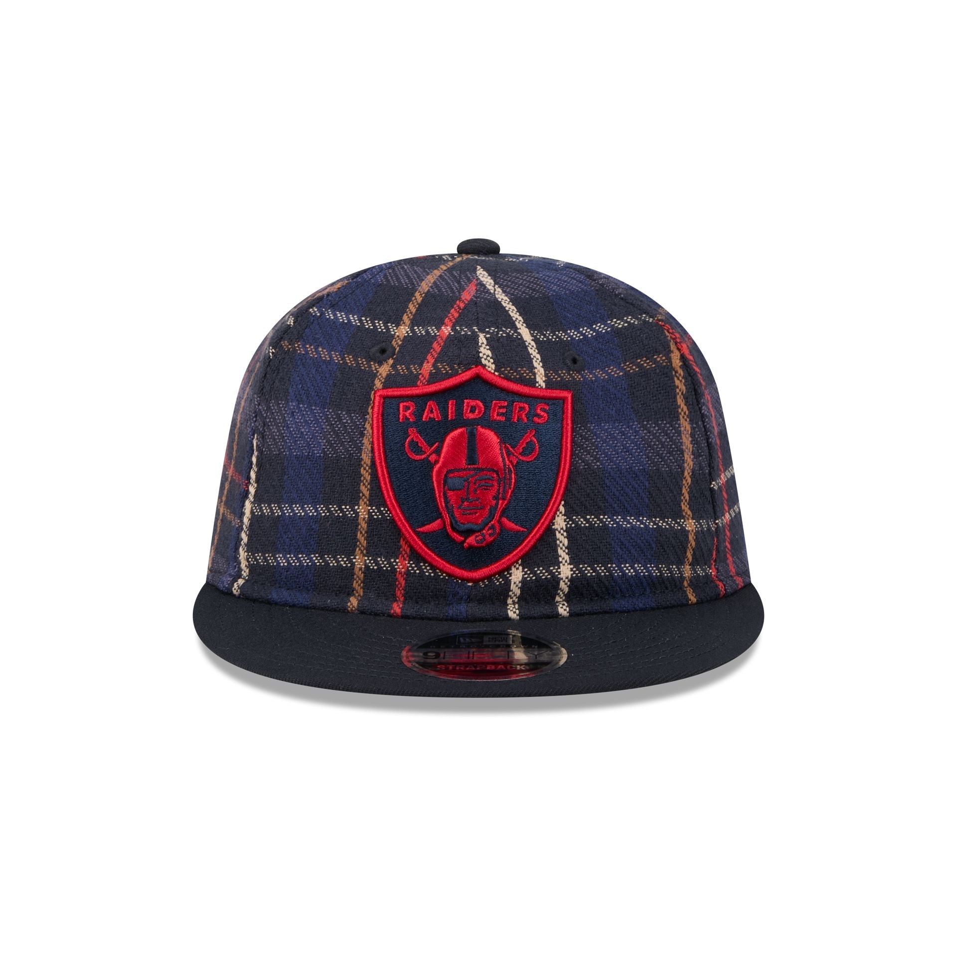 Las Vegas Raiders Grunge Plaid Retro Crown 9FIFTY Adjustable Hat