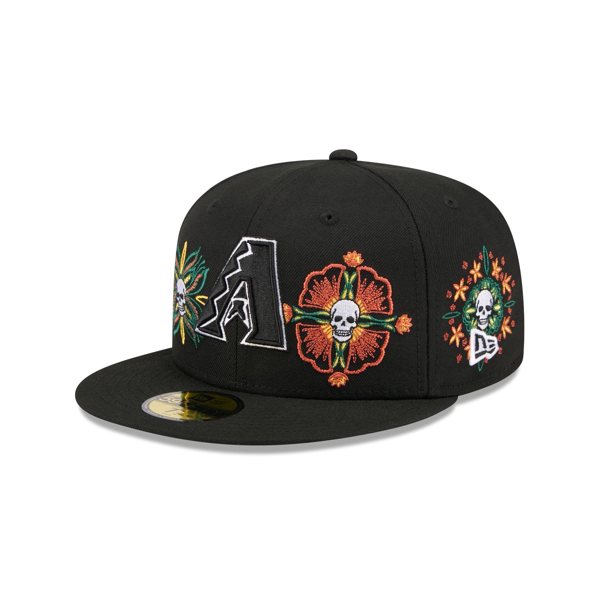 Arizona Diamondbacks Day of the Dead Skull & Flowers 59FIFTY Fitted Hat