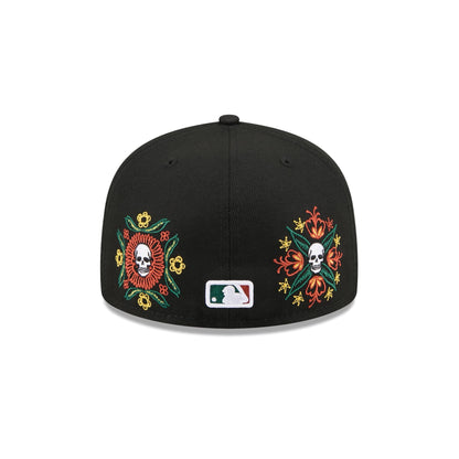 New York Mets Day of the Dead Skull & Flowers 59FIFTY Fitted Hat