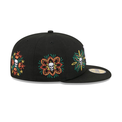 New York Mets Day of the Dead Skull & Flowers 59FIFTY Fitted Hat