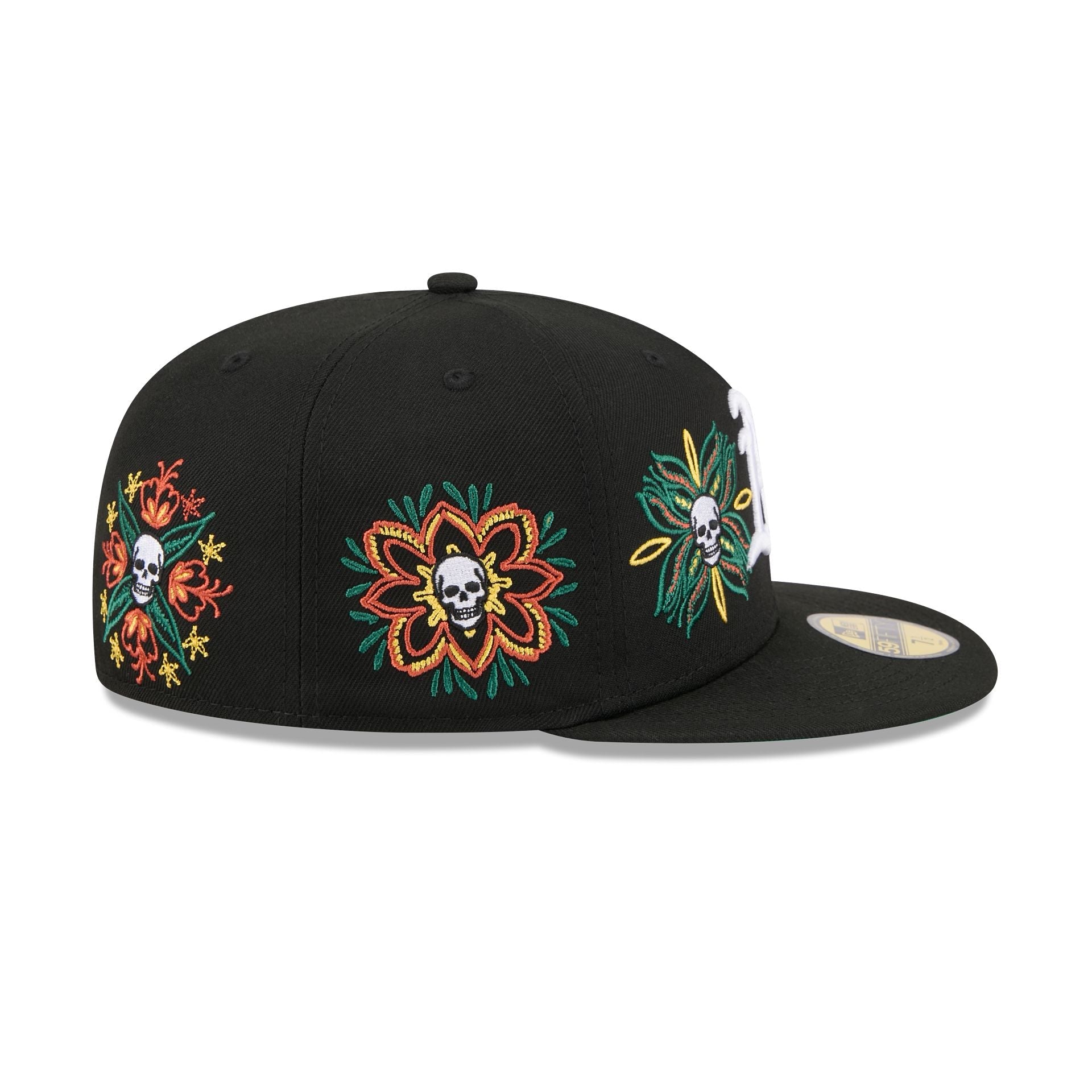 Athletics Day of the Dead Skull & Flowers 59FIFTY Fitted Hat