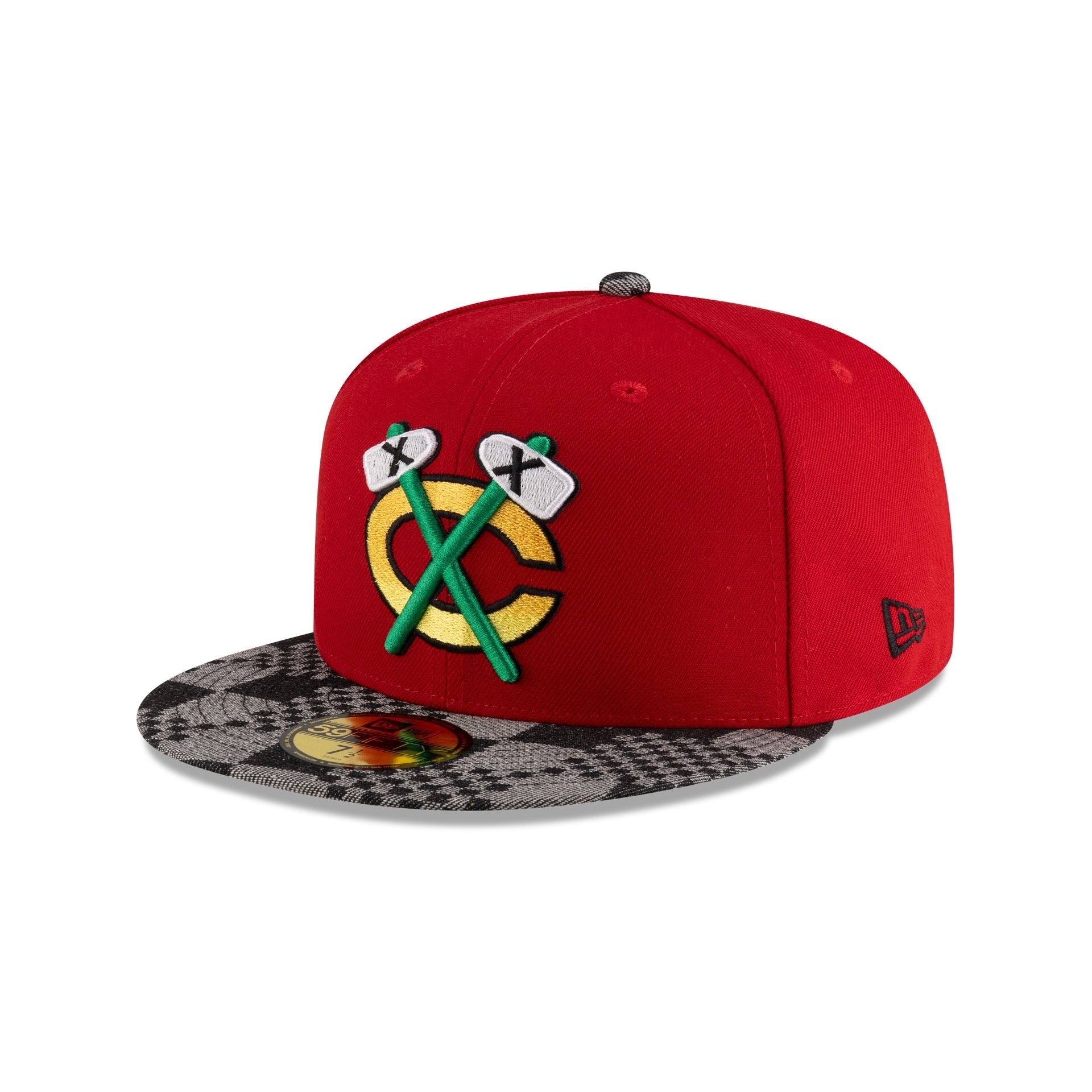 Chicago Blackhawks Scarlet Black Denim 59FIFTY Fitted Hat