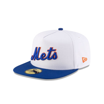 Just Caps League Sidepatch Optic White New York Mets 59FIFTY A-Frame Fitted Hat