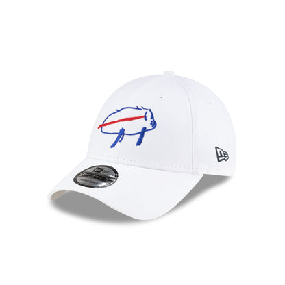 Buffalo Bills Billustration White 9FORTY Adjustable Hat
