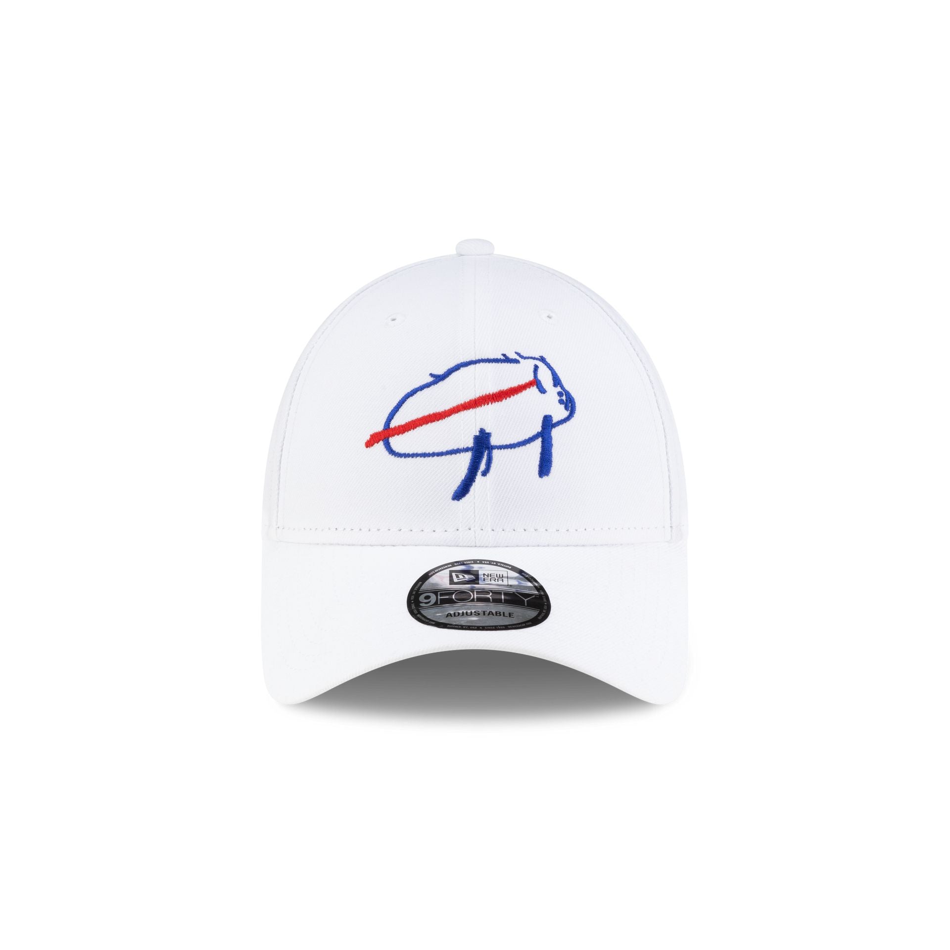 Buffalo Bills Billustration White 9FORTY Adjustable Hat
