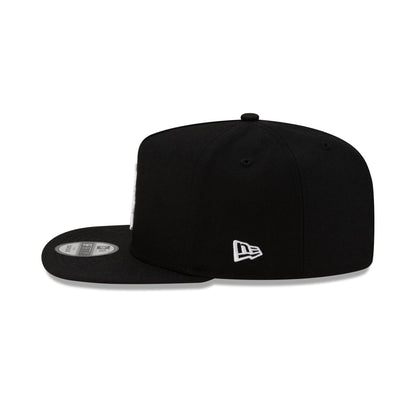 New York Mets Upside Down Logo Black 9FIFTY A-Frame Snapback Hat