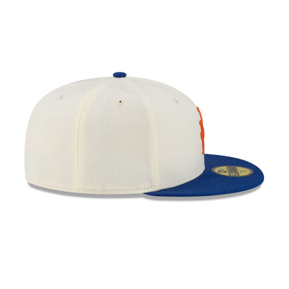 New York Mets Upside Down Logo Chrome 59FIFTY Fitted Hat