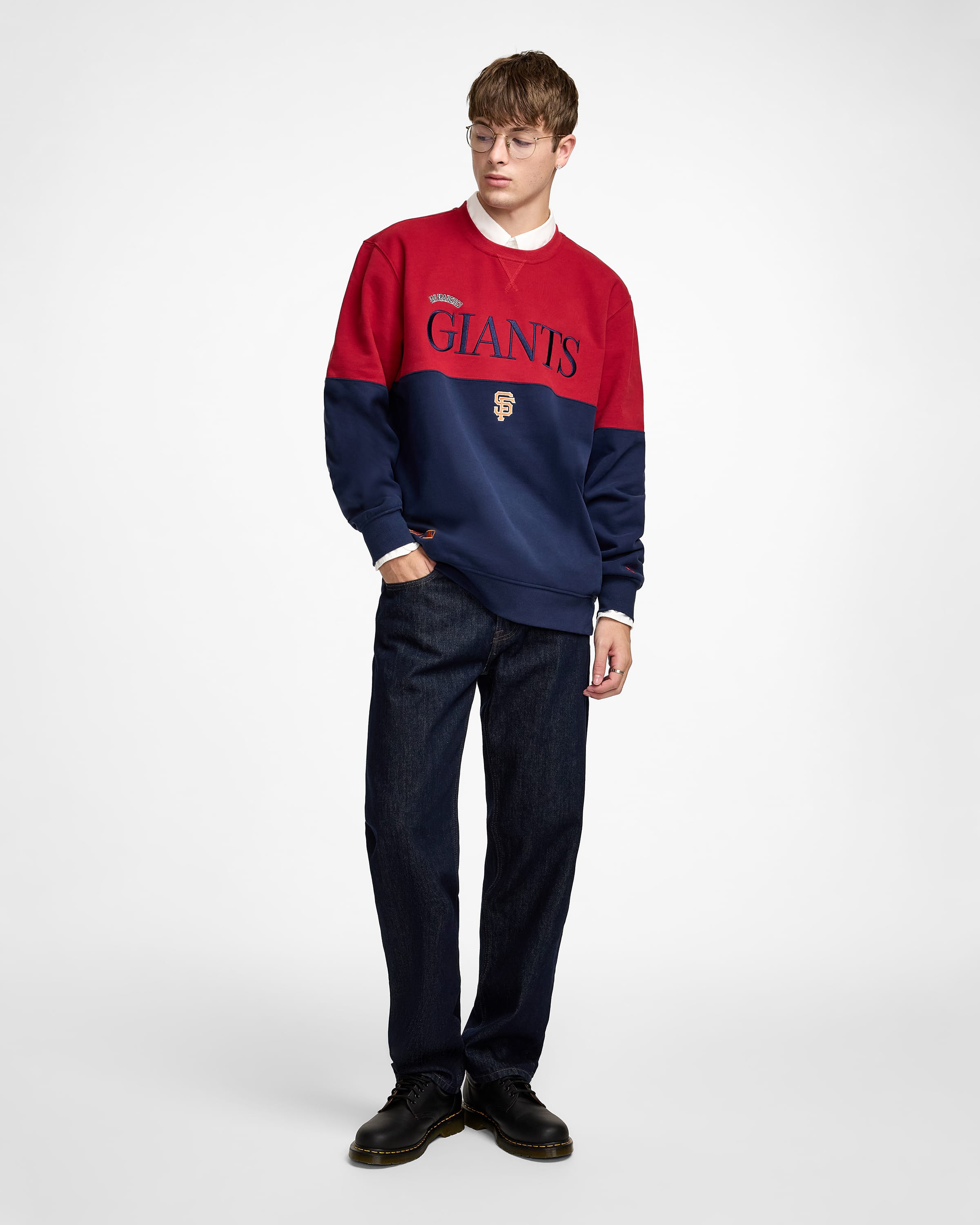 San Francisco Giants Two-Tone Rhythmic Red Crewneck