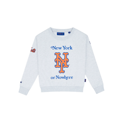 New York or Nowhere x New York Mets Youth Chrome White Crewneck