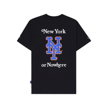 New York or Nowhere x New York Mets Black Logo T-Shirt