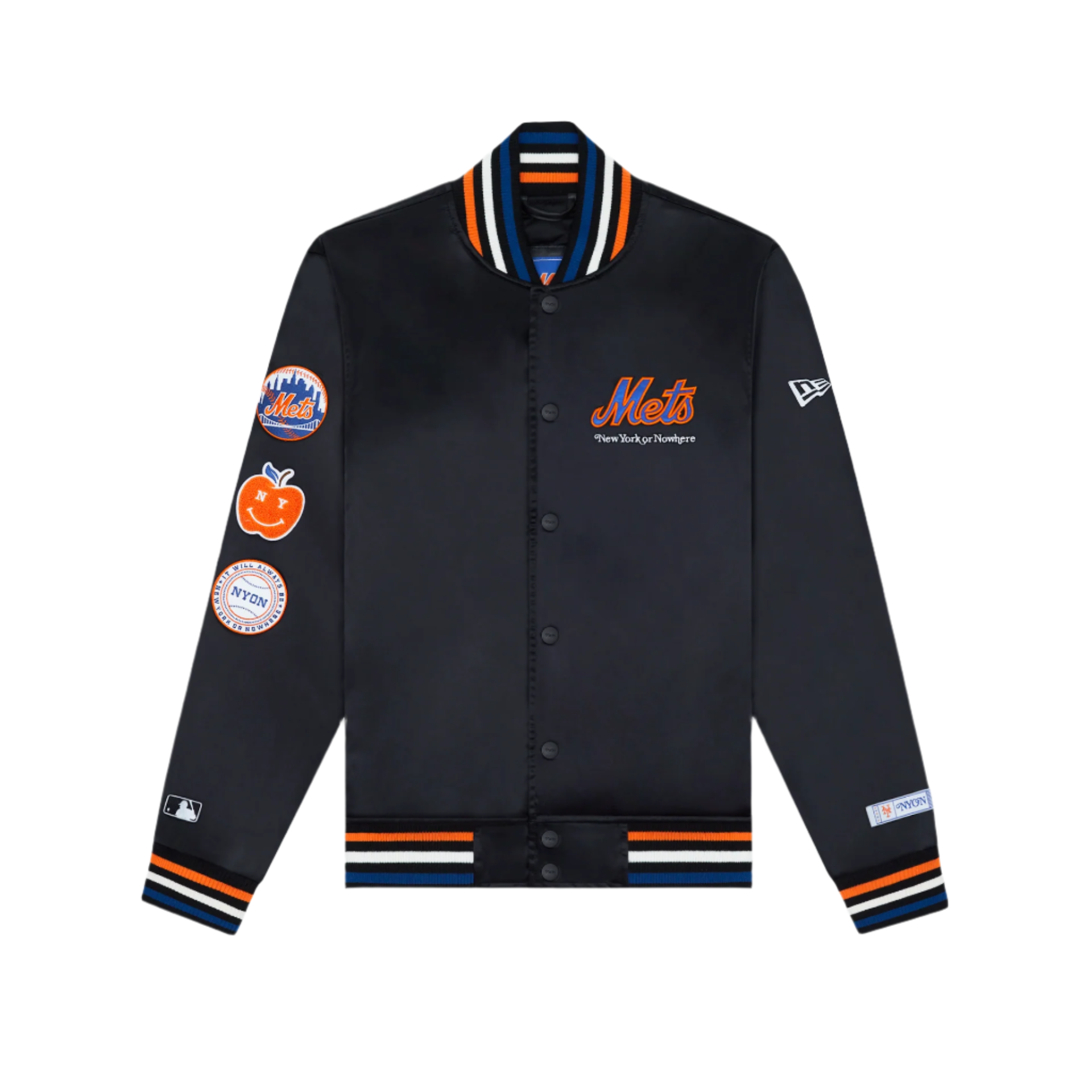 New York or Nowhere x New York Mets Black Varsity Jacket